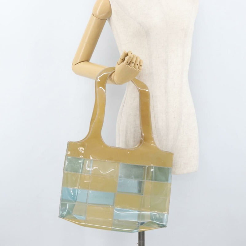 【日本直送】香奈兒 Choco Bar 手提包，藍色乙烯基材質，CC 認證，貨號 mr2370A-17