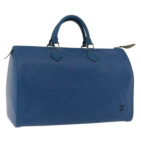路易威登 Epi Speedy 35 手提包，托萊多藍，M42995，LV 正品，編號 176837A