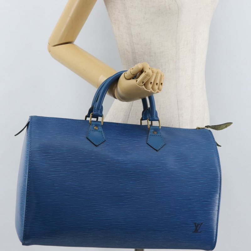 【日本直送】路易威登 Epi Speedy 35 手提包，托萊多藍，M42995，LV 正品，編號 176837A-21