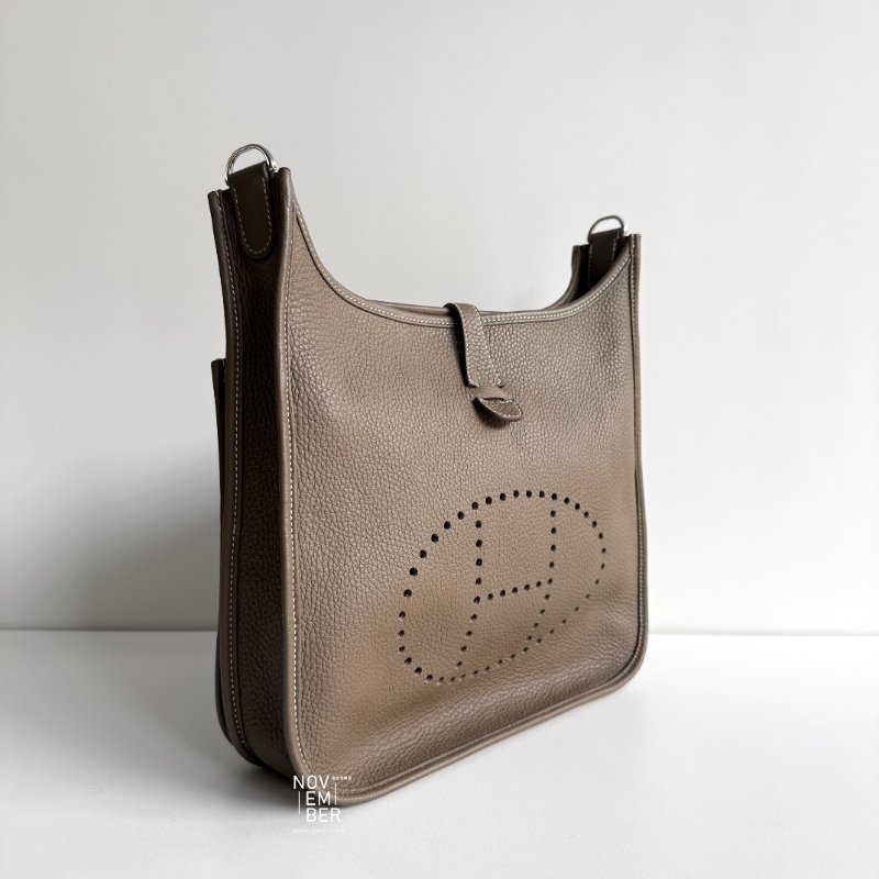 98新🆕 Hermès 愛馬仕 Evelyne 29 大象灰銀釦-1