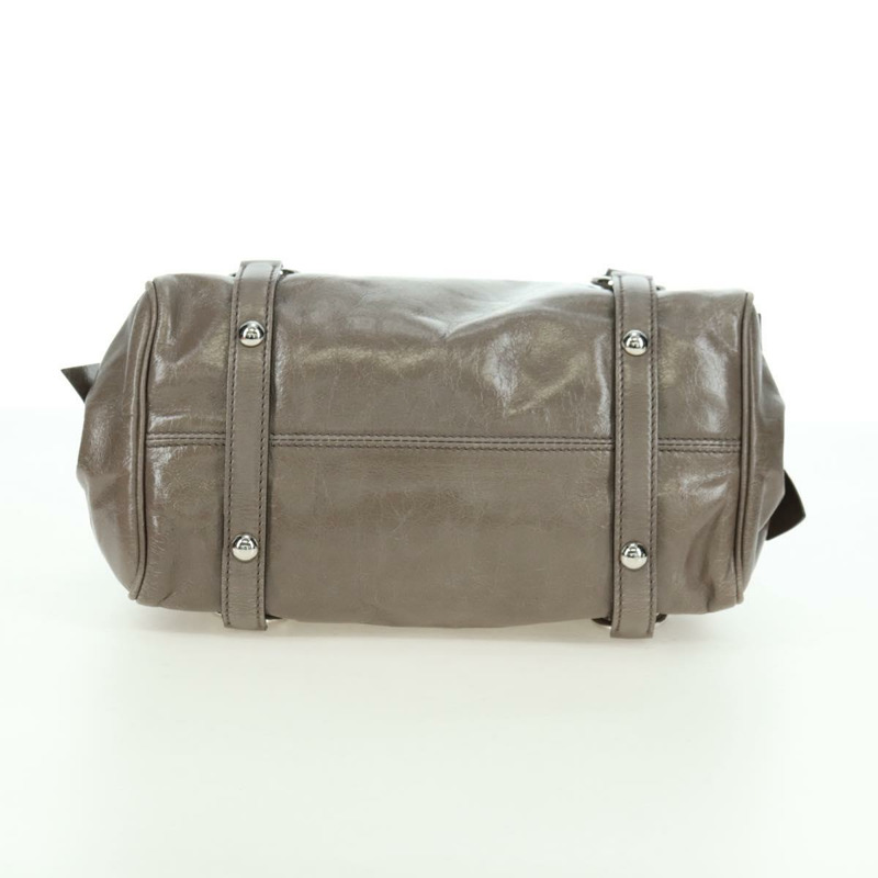 【日本直送】Miu Miu 手提包 真皮 兩用 棕色 銀色 正品 176201SAM-4