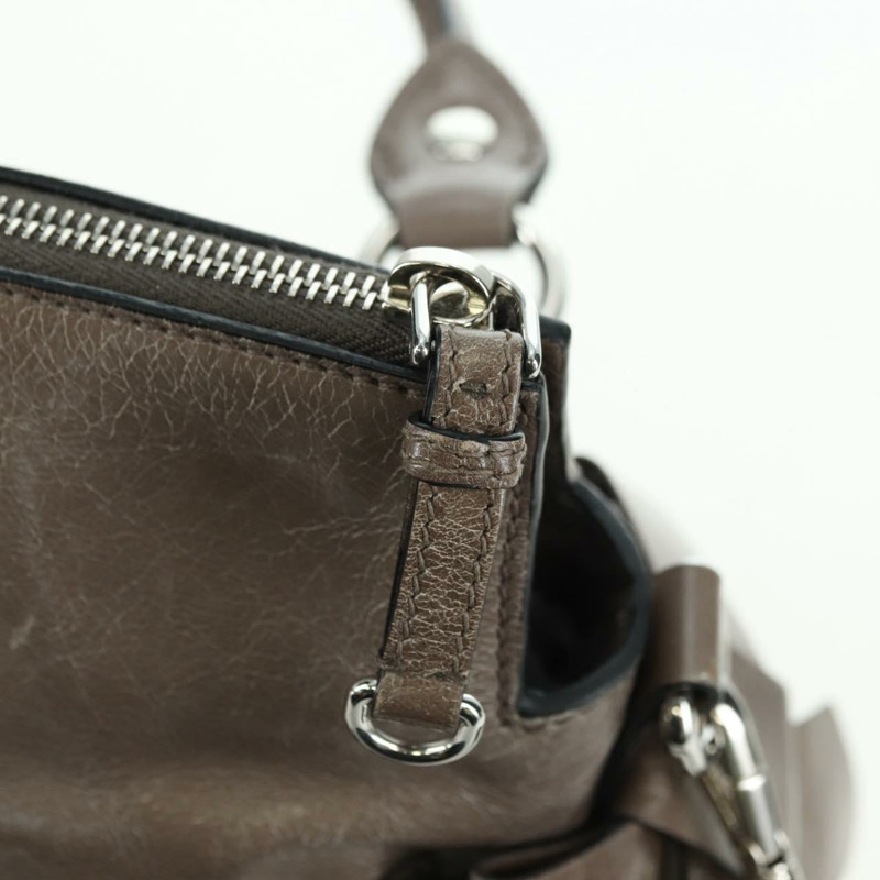 【日本直送】Miu Miu 手提包 真皮 兩用 棕色 銀色 正品 176201SAM-19