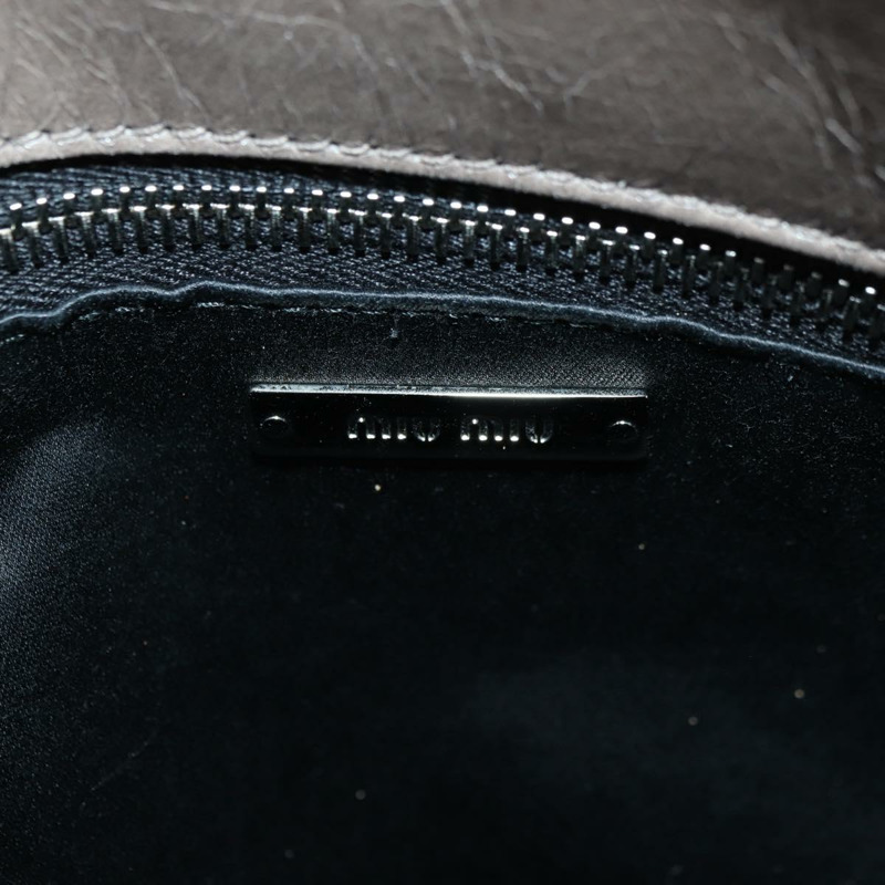 【日本直送】Miu Miu 手提包 真皮 兩用 棕色 銀色 正品 176201SAM-20