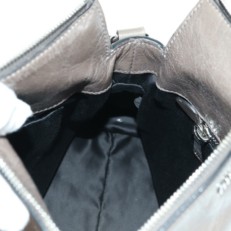 【日本直送】Miu Miu 手提包 真皮 兩用 棕色 銀色 正品 176201SAM-22