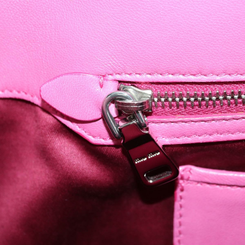 【日本直送】Miu Miu Matelasse 水晶手提包 皮革 兩用 粉紅色銀色 RN0896 正品 am11397M-26