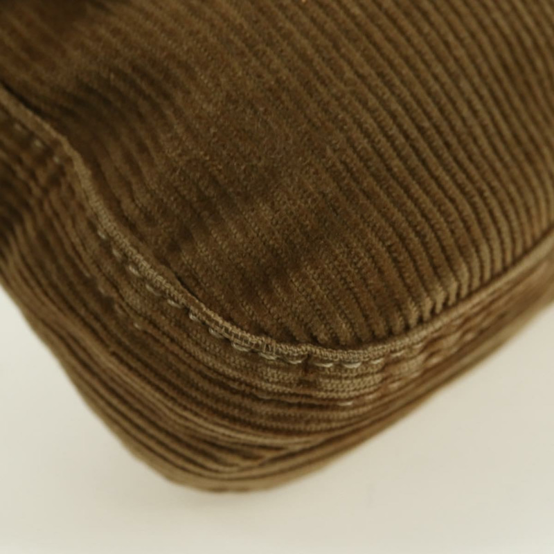 【日本直送】FENDI Mamma Baguette 單肩包 燈芯絨 棕色 銀色 正品 176274SAV-13