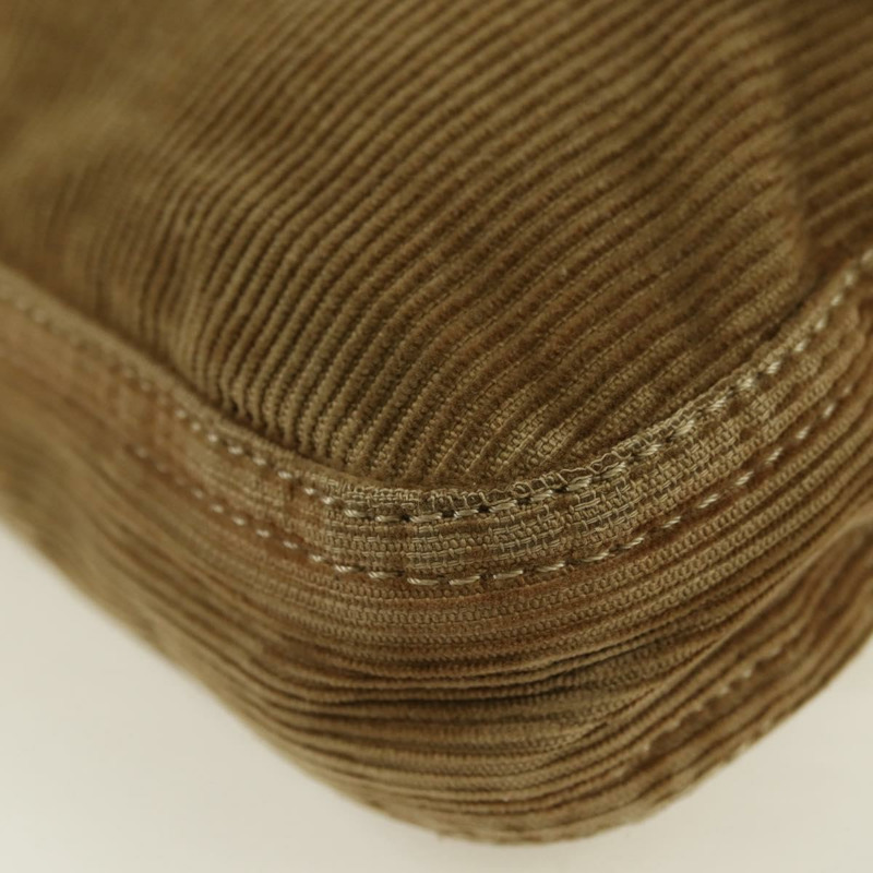 【日本直送】FENDI Mamma Baguette 單肩包 燈芯絨 棕色 銀色 正品 176274SAV-14