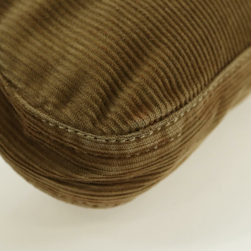 【日本直送】FENDI Mamma Baguette 單肩包 燈芯絨 棕色 銀色 正品 176274SAV-15