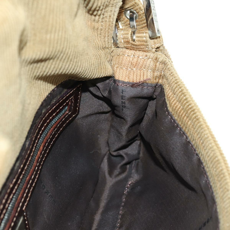 【日本直送】FENDI Mamma Baguette 單肩包 燈芯絨 棕色 銀色 正品 176274SAV-21