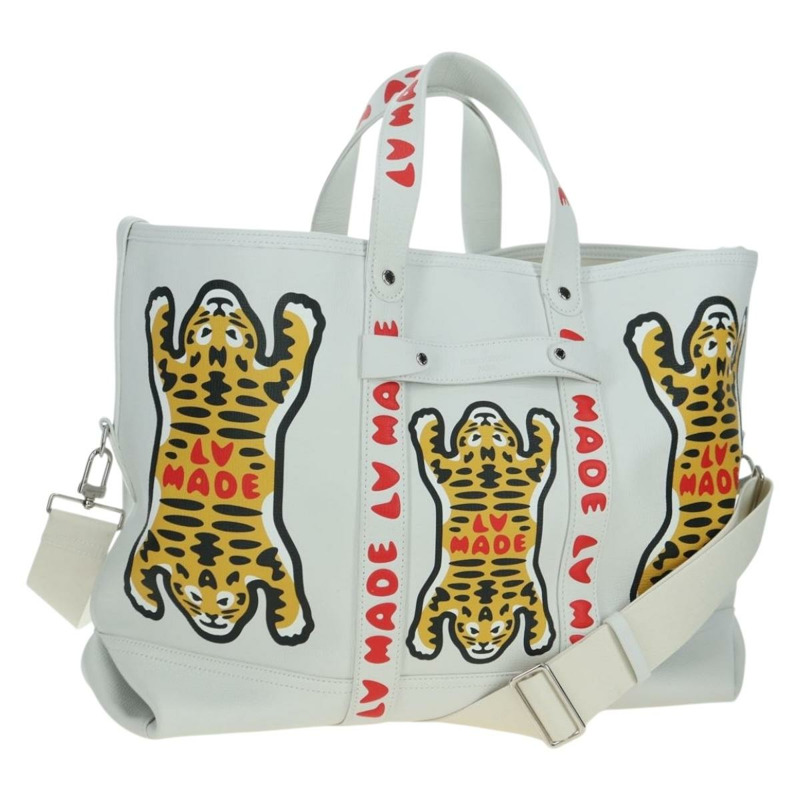 【日本直送】路易威登 LV MADE NIGO 拉桿手提包 白色皮革 M59366 正品 176973SM-0