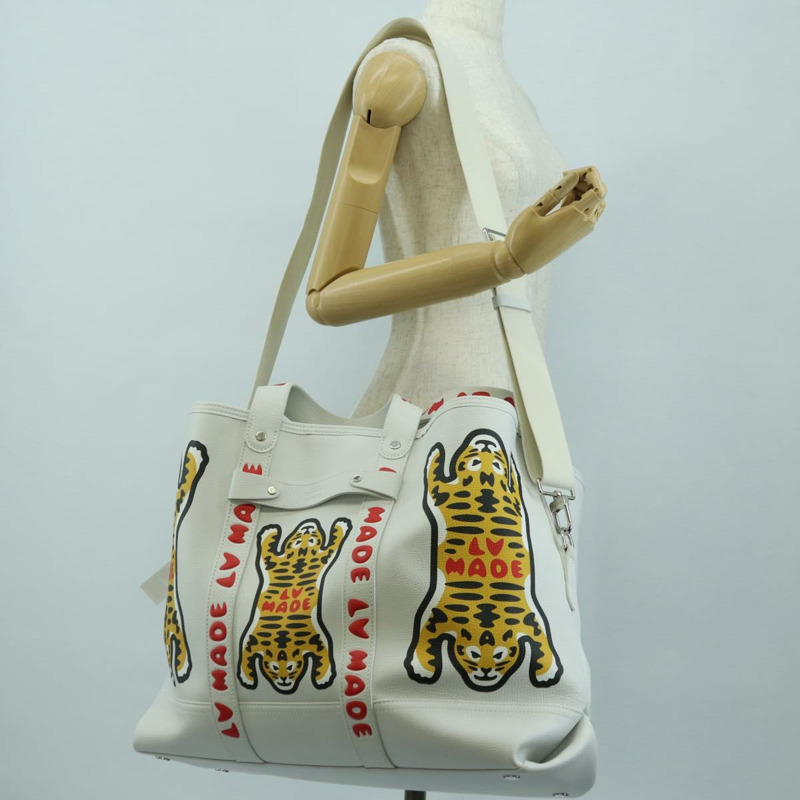【日本直送】路易威登 LV MADE NIGO 拉桿手提包 白色皮革 M59366 正品 176973SM-30