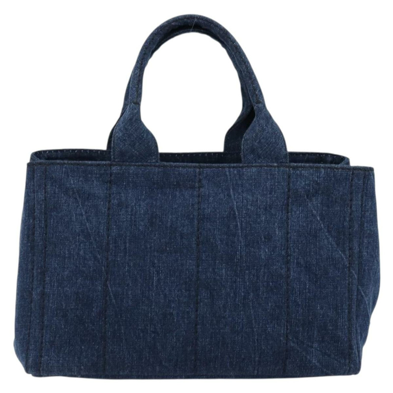 【日本直送】PRADA Canapa MM 手提包 牛仔藍 金色 正品 ep14070A-1