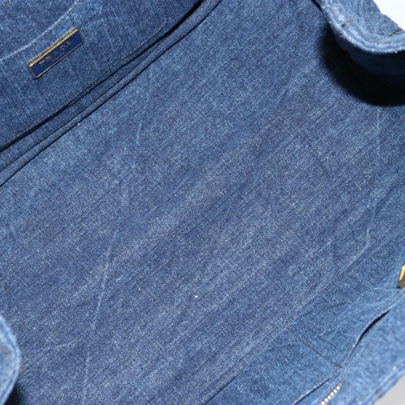 【日本直送】PRADA Canapa MM 手提包 牛仔藍 金色 正品 ep14070A-8