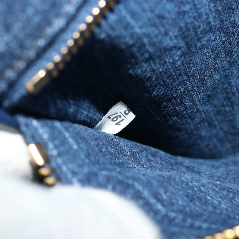 【日本直送】PRADA Canapa MM 手提包 牛仔藍 金色 正品 ep14070A-9