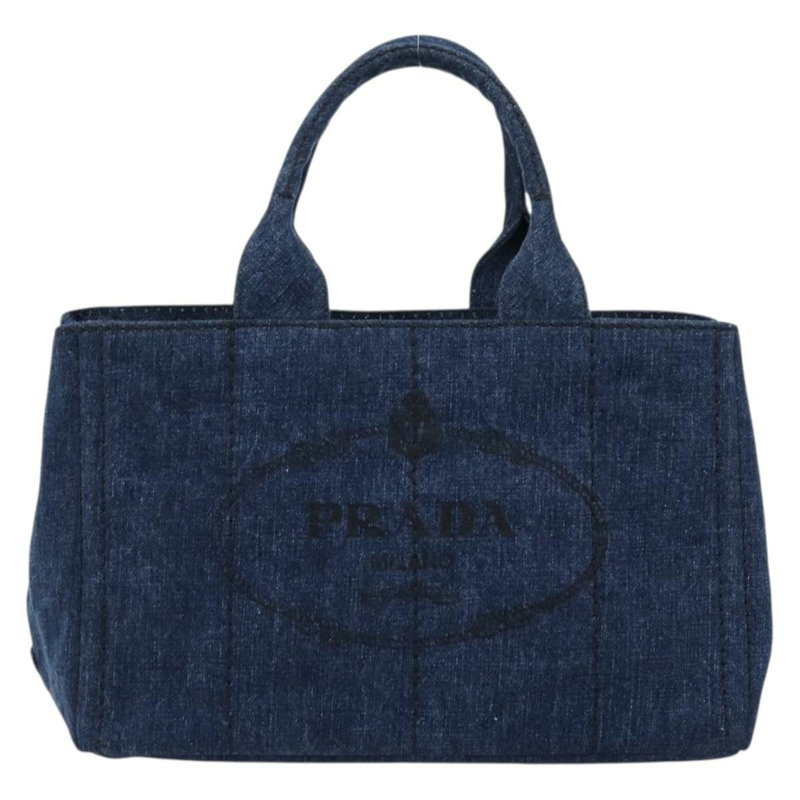 【日本直送】PRADA Canapa MM 手提包 牛仔藍 金色 正品 ep14070A-12