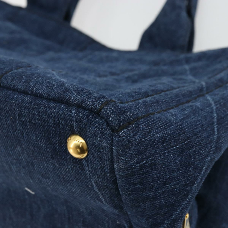 【日本直送】PRADA Canapa MM 手提包 牛仔藍 金色 正品 ep14070A-16