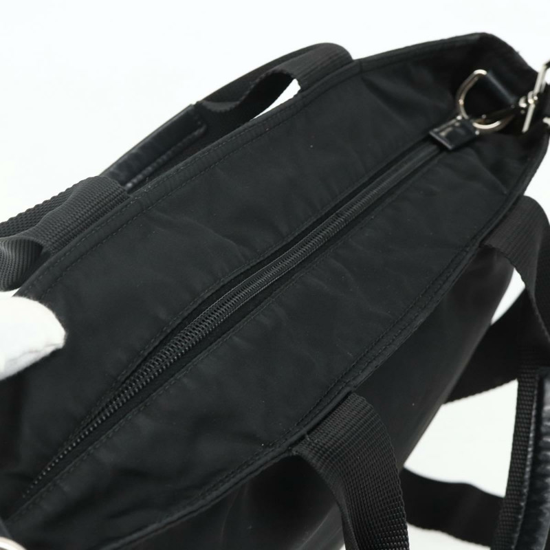 【日本直送】PRADA 尼龍雙肩手提包 黑色 銀色 正品 ep14390A-5