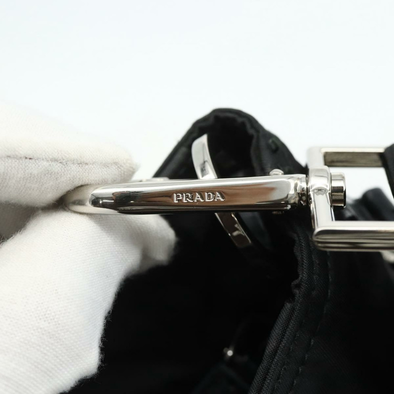 【日本直送】PRADA 尼龍雙肩手提包 黑色 銀色 正品 ep14390A-8