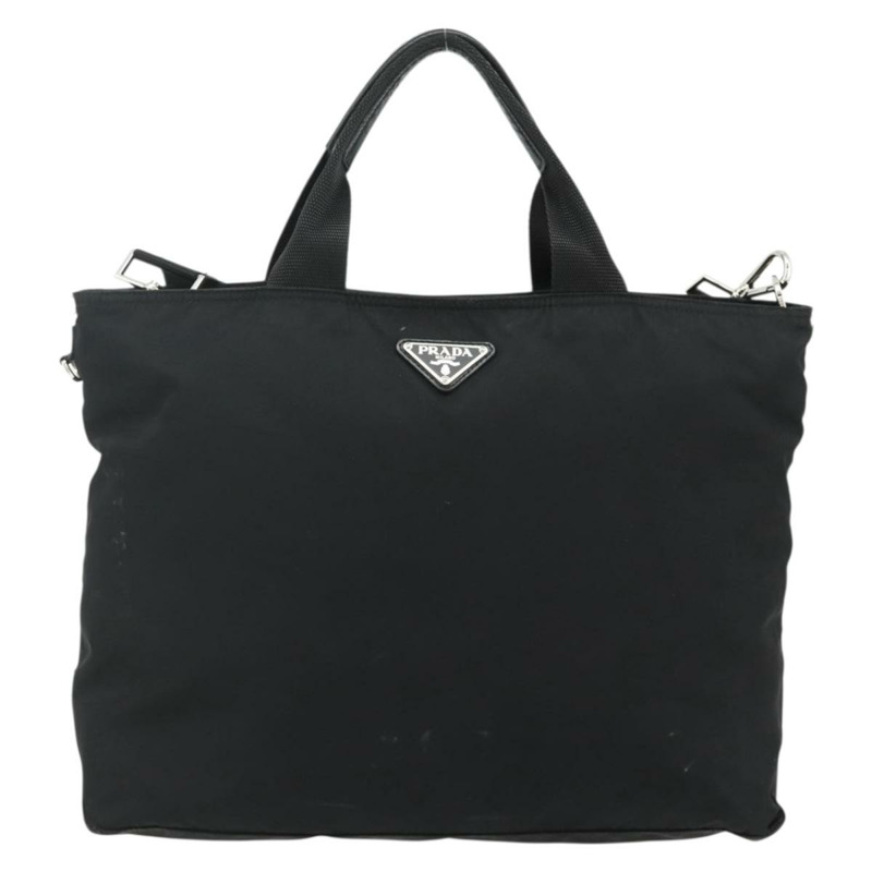【日本直送】PRADA 尼龍雙肩手提包 黑色 銀色 正品 ep14390A-12