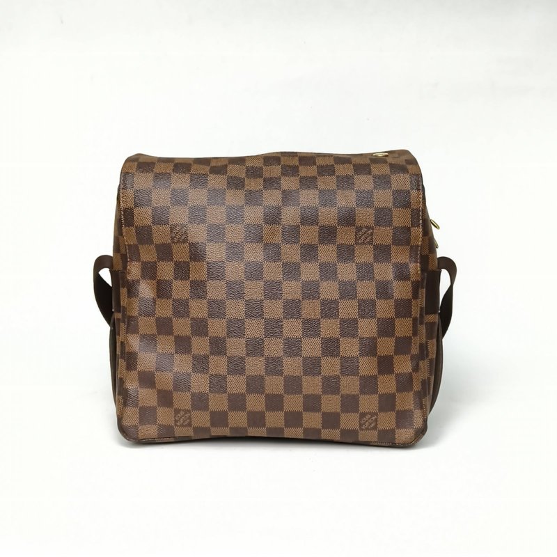 LOUIS VUITTON 棕色棋盤格PVC金扣2010男士郵差包斜挎包肩背包-2
