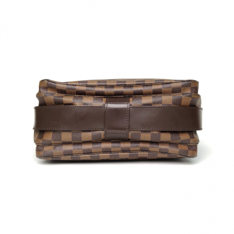LOUIS VUITTON 棕色棋盤格PVC金扣2010男士郵差包斜挎包肩背包-4