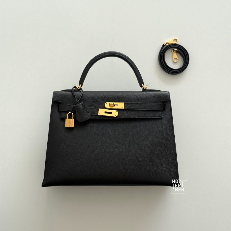99新🆕 全配有購證🙌🏻 Hermès 愛馬仕 Kelly 32 黑色金釦-1