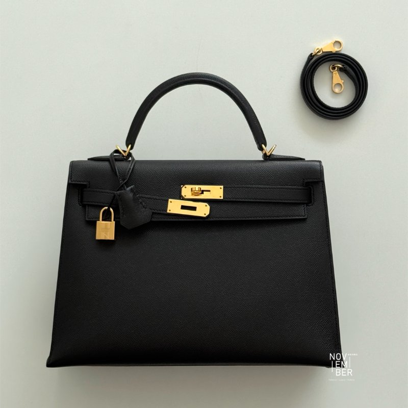 99新🆕 全配有購證🙌🏻 Hermès 愛馬仕 Kelly 32 黑色金釦-2