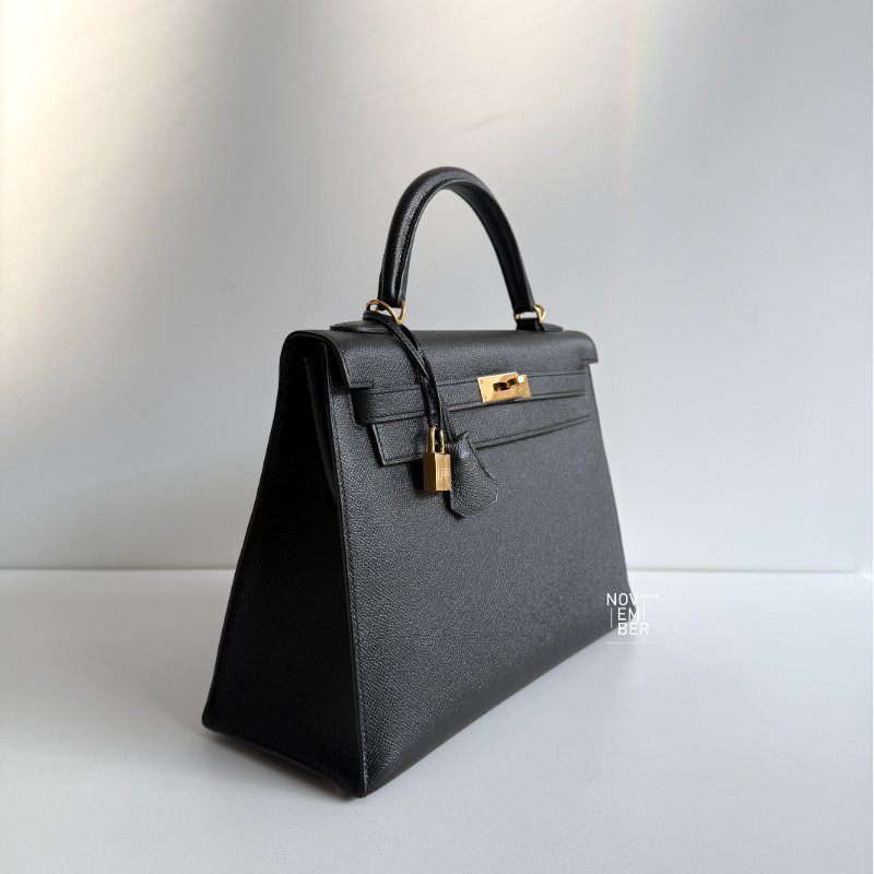 99新🆕 全配有購證🙌🏻 Hermès 愛馬仕 Kelly 32 黑色金釦-3