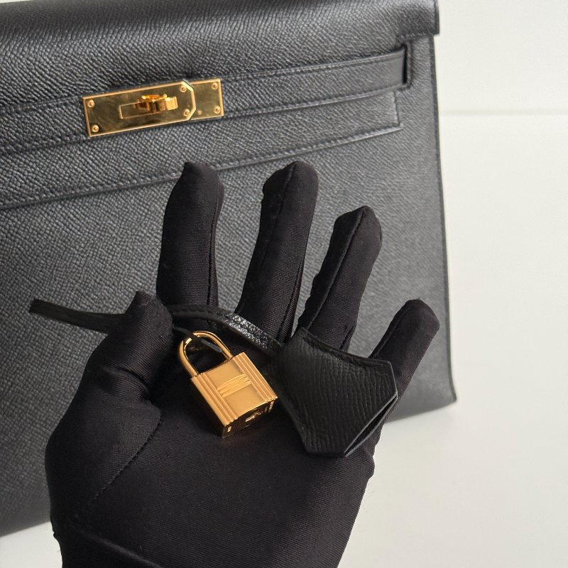 99新🆕 全配有購證🙌🏻 Hermès 愛馬仕 Kelly 32 黑色金釦-9