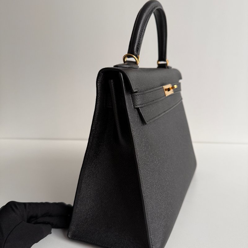 99新🆕 全配有購證🙌🏻 Hermès 愛馬仕 Kelly 32 黑色金釦-10