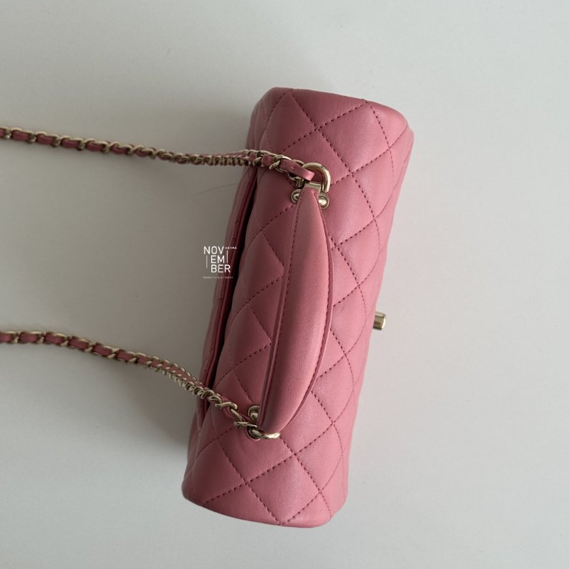 95新🆕 Chanel 香奈兒 mini CF handle 粉色金釦-3