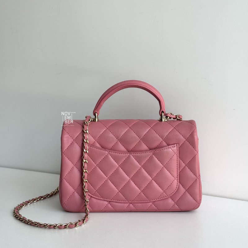 95新🆕 Chanel 香奈兒 mini CF handle 粉色金釦-5