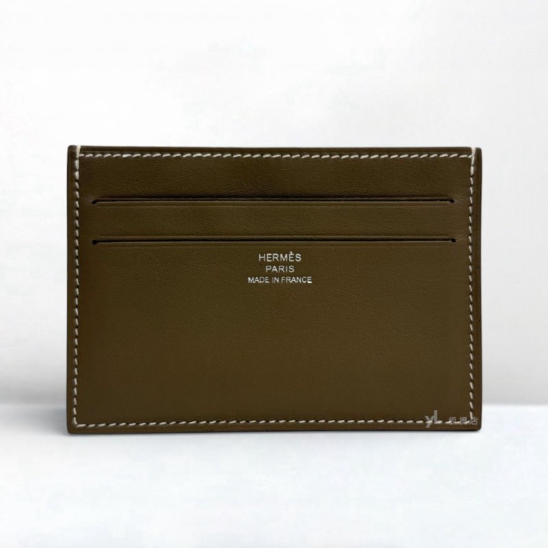 S5191-Hermes 大象灰Swift皮革絲巾卡片夾-0