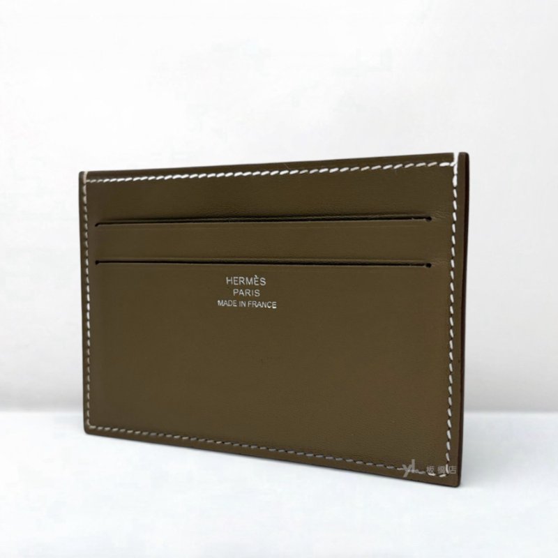 S5191-Hermes 大象灰Swift皮革絲巾卡片夾-2