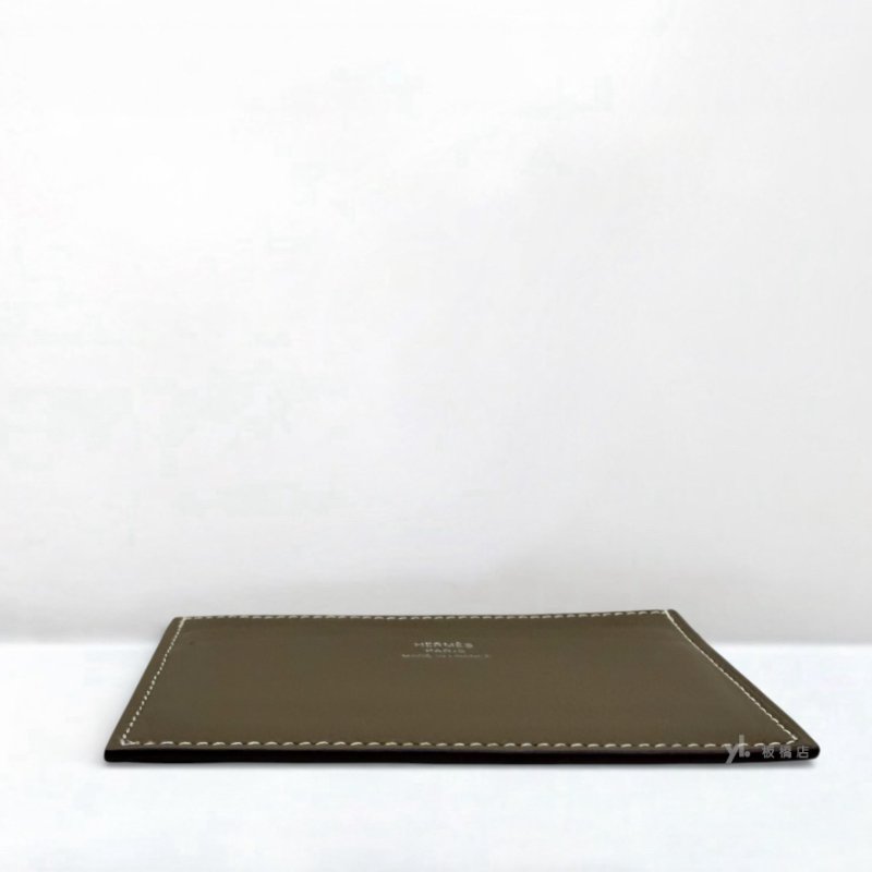 S5191-Hermes 大象灰Swift皮革絲巾卡片夾-4