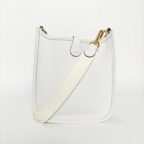 HERMES EvelyneMini16新白色TC皮B刻金扣肩背包