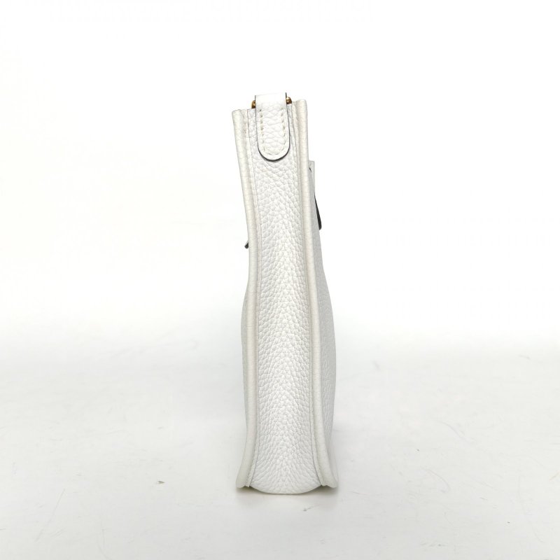 HERMES EvelyneMini16新白色TC皮B刻金扣肩背包-1