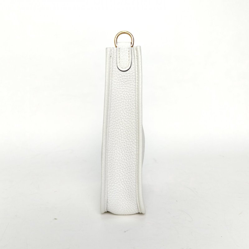 HERMES EvelyneMini16新白色TC皮B刻金扣肩背包-3