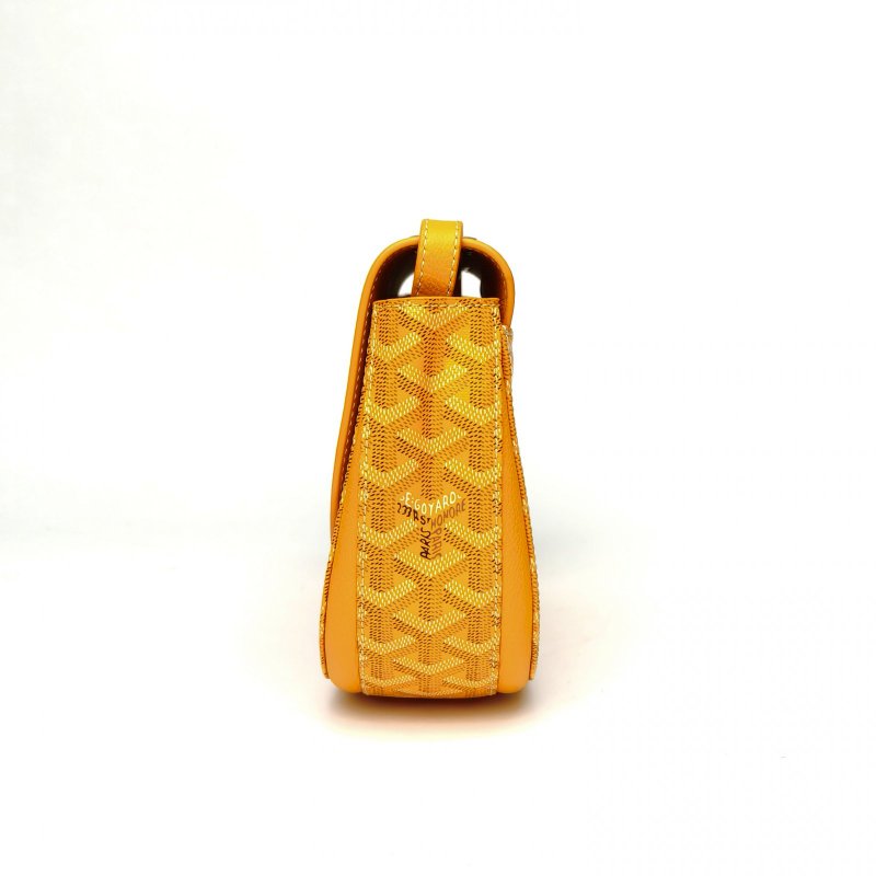 GOYARD 黃色PVC復古233系列郵差包肩帶可調節肩背包-1