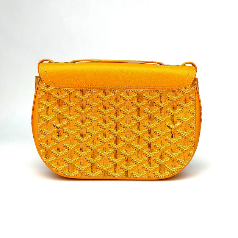 GOYARD 黃色PVC復古233系列郵差包肩帶可調節肩背包-2