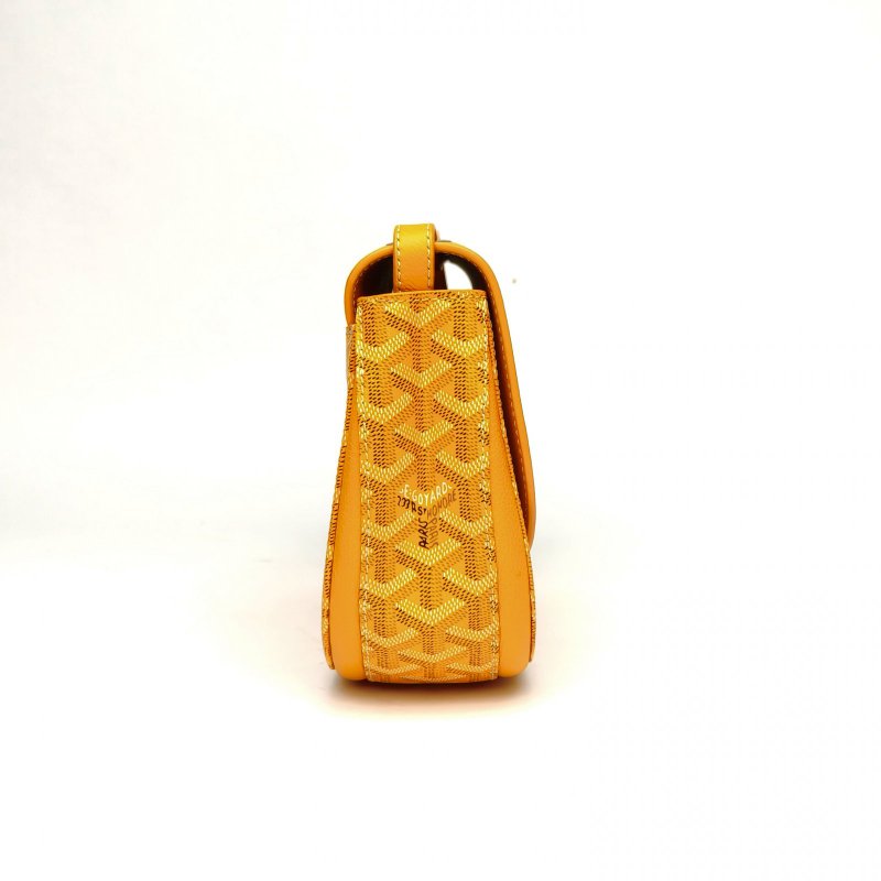GOYARD 黃色PVC復古233系列郵差包肩帶可調節肩背包-3