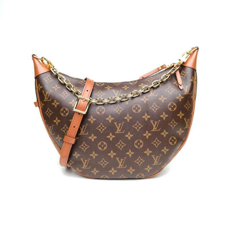 LOUIS VUITTON LoopHobo大豌豆月亮包老花PVC晶片肩背包-0