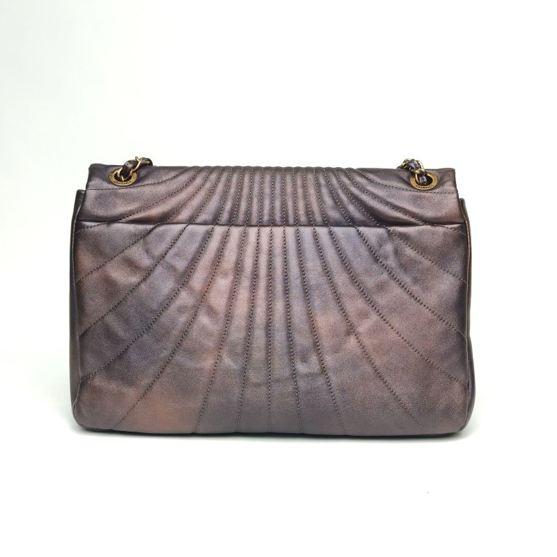 CHANEL 漸變色牛皮13開金扣CFMAX炫彩漸變機場包肩背包-2