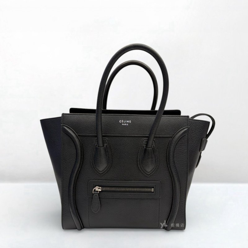 S5193-CELINE Micro Luggage 黑小牛皮手提冏包-0