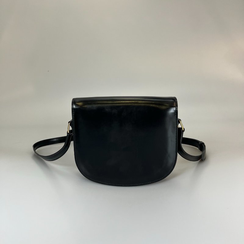 CELINE  黑金皮革馬鞍包-1