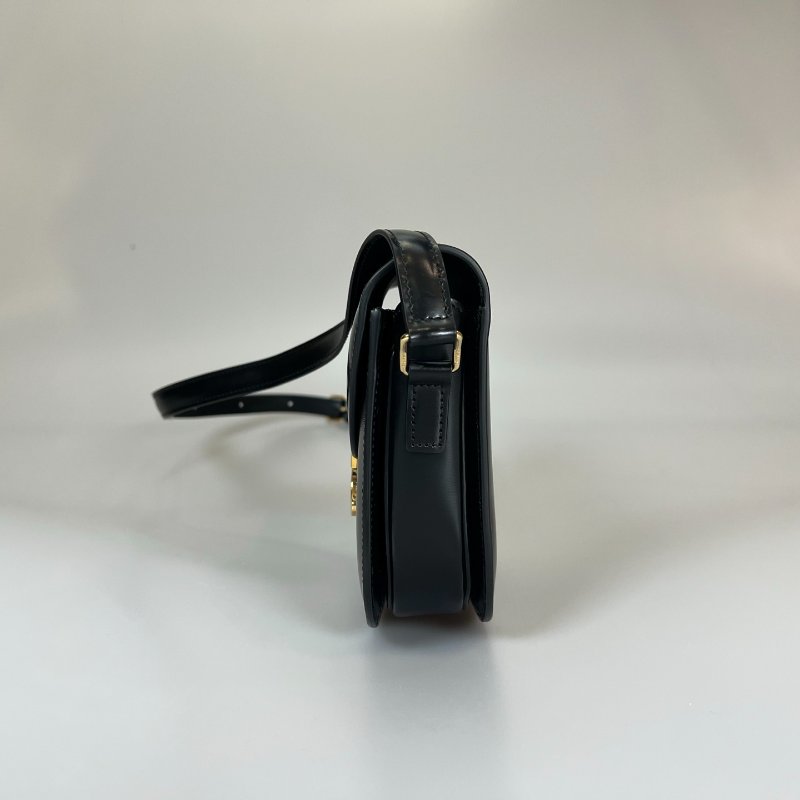 CELINE  黑金皮革馬鞍包-3