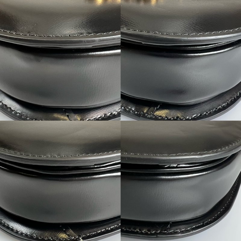 CELINE  黑金皮革馬鞍包-9