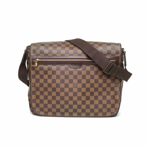 LOUIS VUITTON 棕色棋盤格PVC2008男士電腦包大號郵差包肩背包