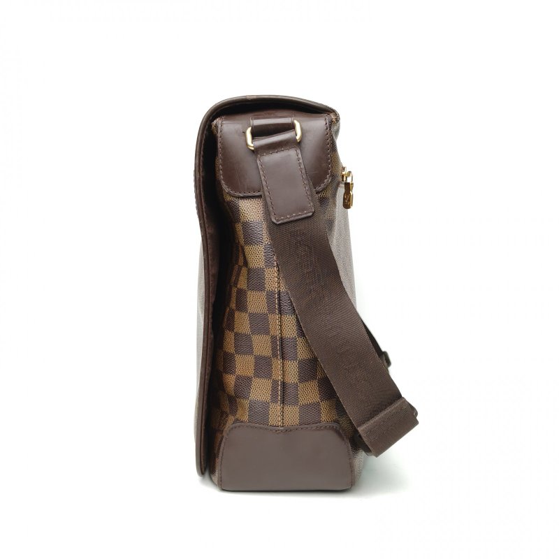 LOUIS VUITTON 棕色棋盤格PVC2008男士電腦包大號郵差包肩背包-1