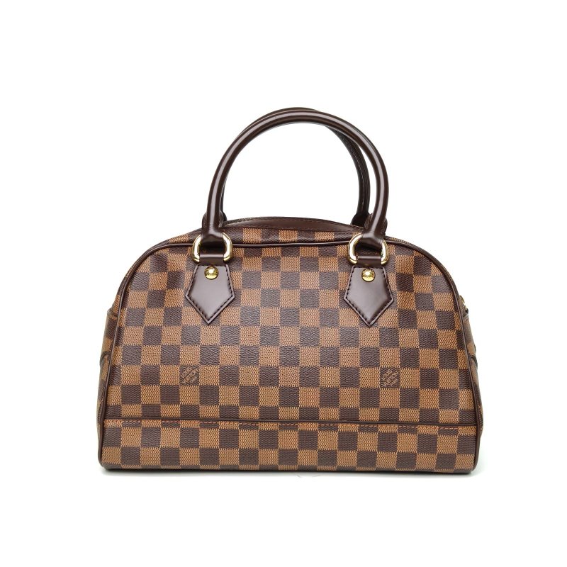 LOUIS VUITTON 棕色棋盤格2007中古Duomo保齡球包元寶包肩背包-2